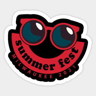 Summer Milwaukee Music Festival Smile Sunglasses 2021 Sticker